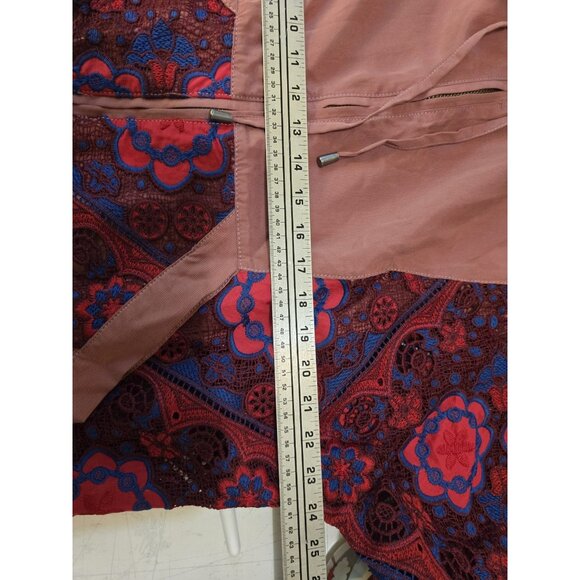 FREE PEOPLE Magpie Oversized Jacket L $248 Lace Sleeves Boho - Picture 7 of 9